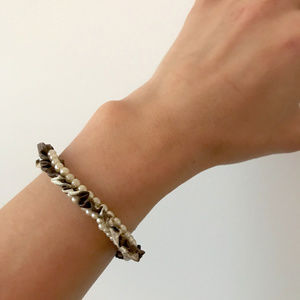 Anthropologie Beaded Silk Bracelet Cookies & Milk By Rada, Made in Italy